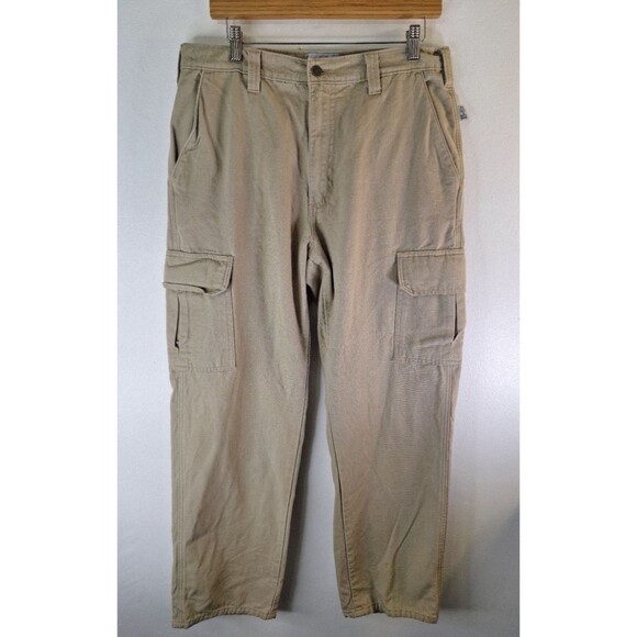 TYNDALE FR Fire Resistant Khaki Cargo Work Pants Men's 34x30 Utility Workwear - Picture 1 of 11